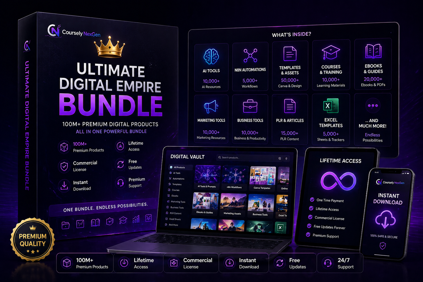 Ultimate Digital Empire Bundle – 100M+ AI Tools, Templates, Courses & Business Resources
