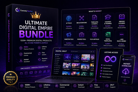 Ultimate Digital Empire Bundle – 100M+ AI Tools, Templates, Courses & Business Resources